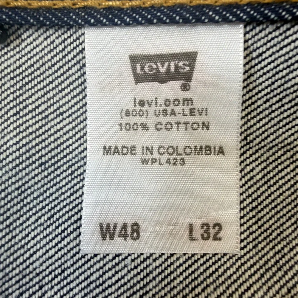 New Levi's 501XX Original Shrink-to-Fit Jeans Men's 48x32 Dark Blue Button Fly